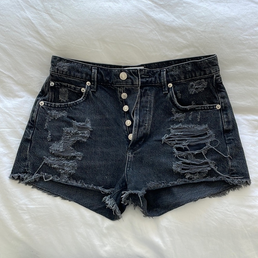 Agolde black jean shorts